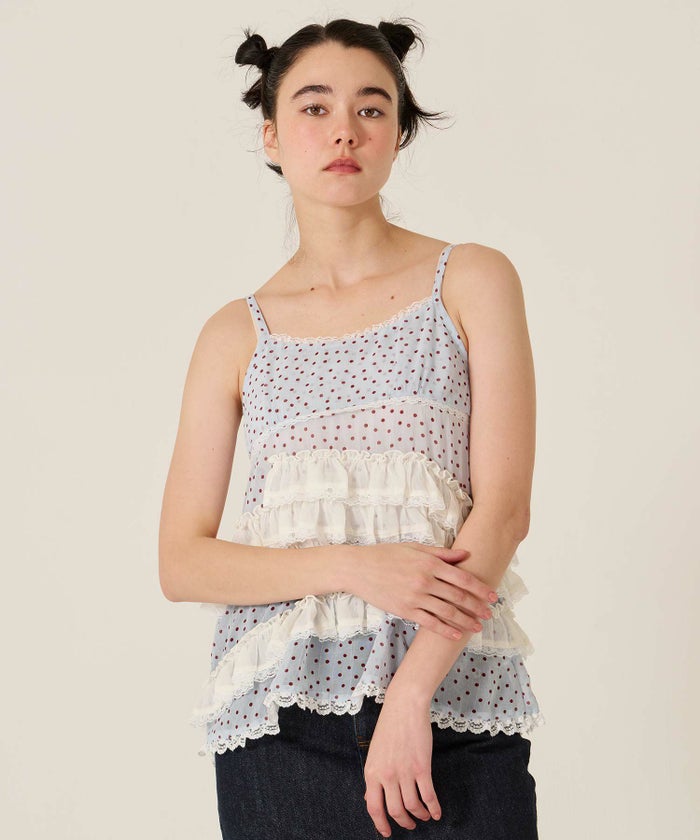 フリル/」チュニック/キャミ/ドット