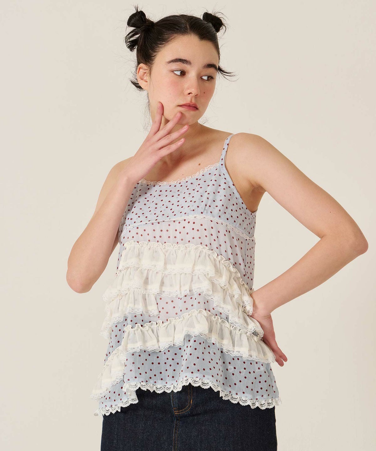 フリル/」チュニック/キャミ/ドット