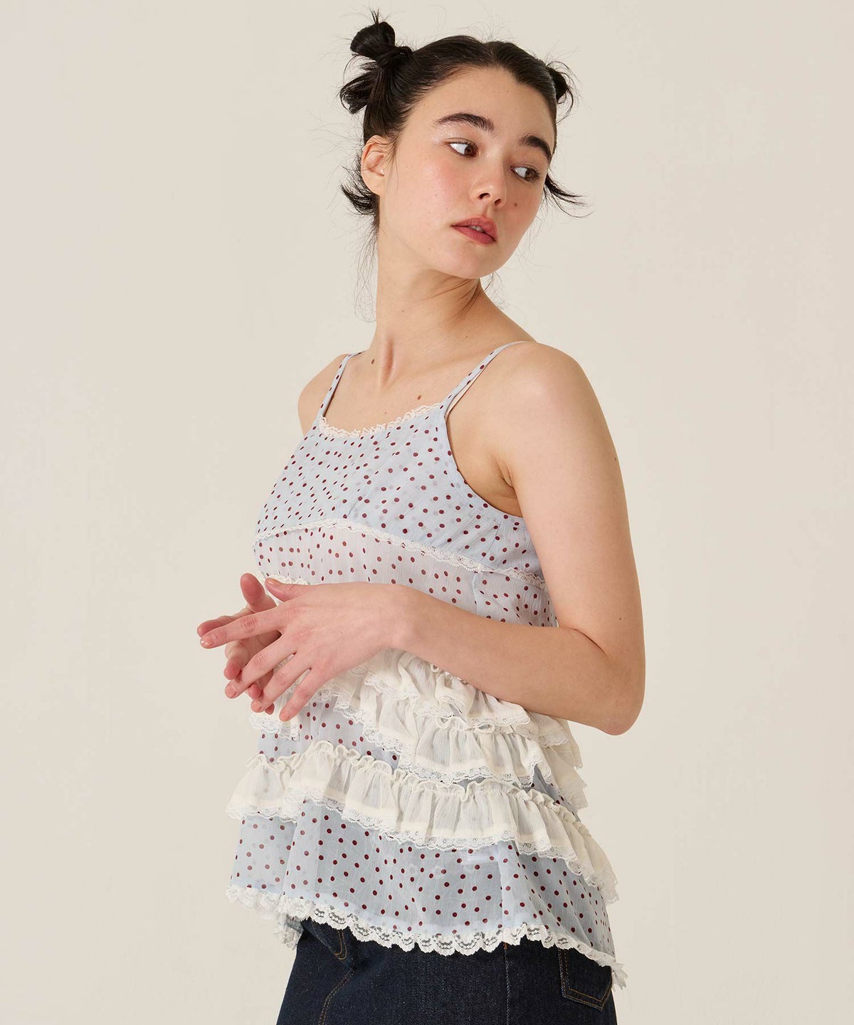 フリル/」チュニック/キャミ/ドット