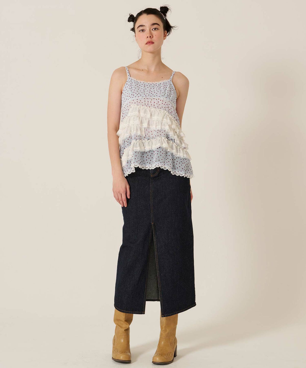 フリル/」チュニック/キャミ/ドット