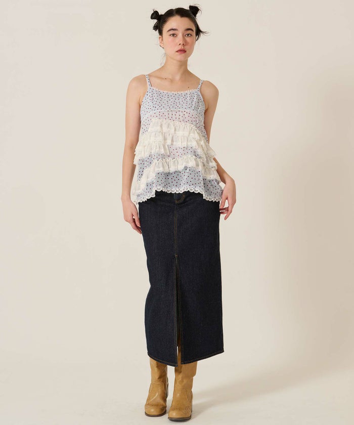 フリル/」チュニック/キャミ/ドット