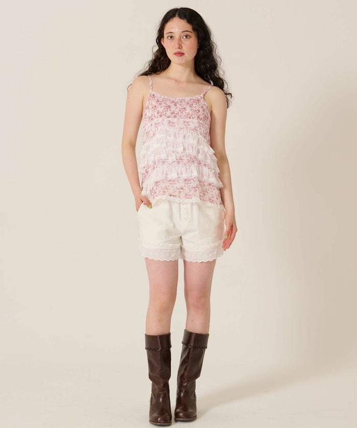 フリル/」チュニック/キャミ/花柄