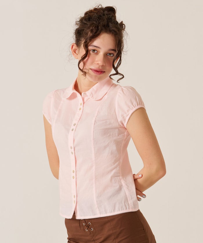 トップス/シャツ/ブラウス/コンパクト キャップスリーブ ブラウス TINA：JOJUN