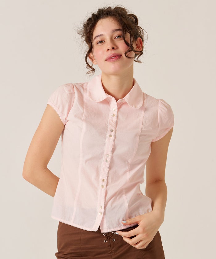 トップス/シャツ/ブラウス/コンパクト キャップスリーブ ブラウス TINA：JOJUN