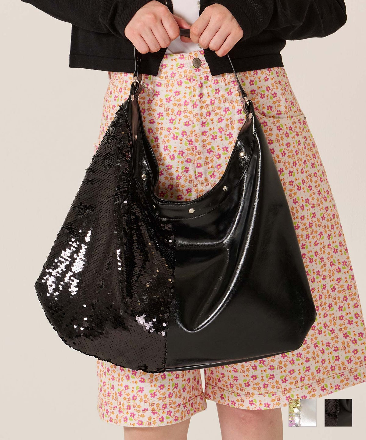 スパンコール/バッグ/キラキラ/ハーフ スパンコール ラウンドバッグ TINA：JOJUN