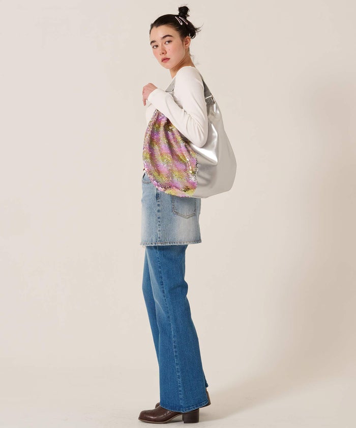 スパンコール/バッグ/キラキラ/ハーフ スパンコール ラウンドバッグ TINA：JOJUN