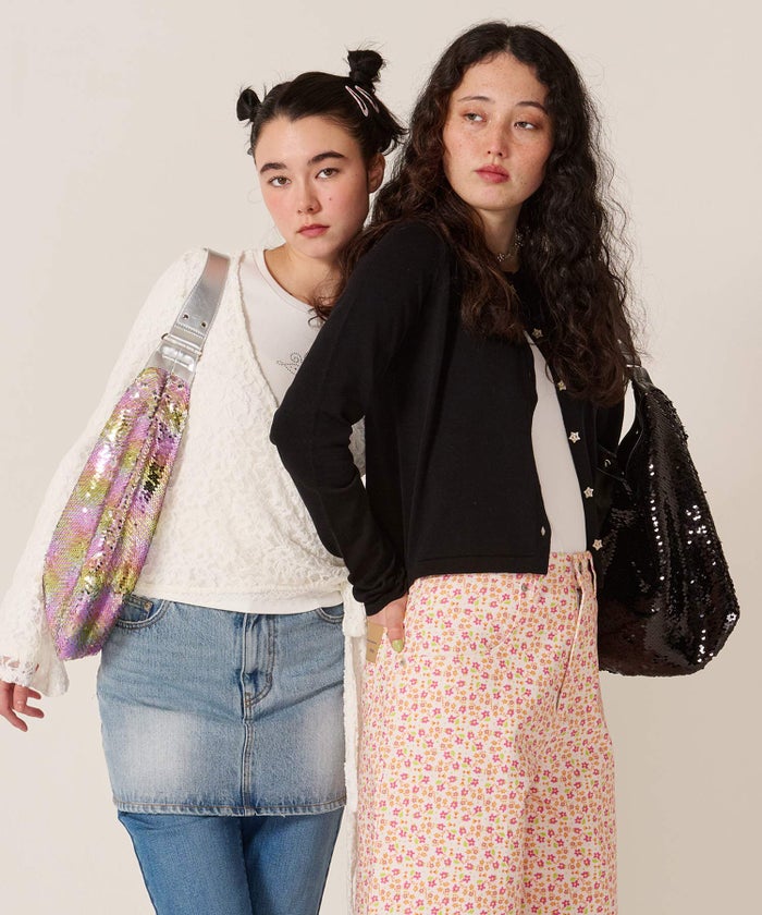 スパンコール/バッグ/キラキラ/ハーフ スパンコール ラウンドバッグ TINA：JOJUN