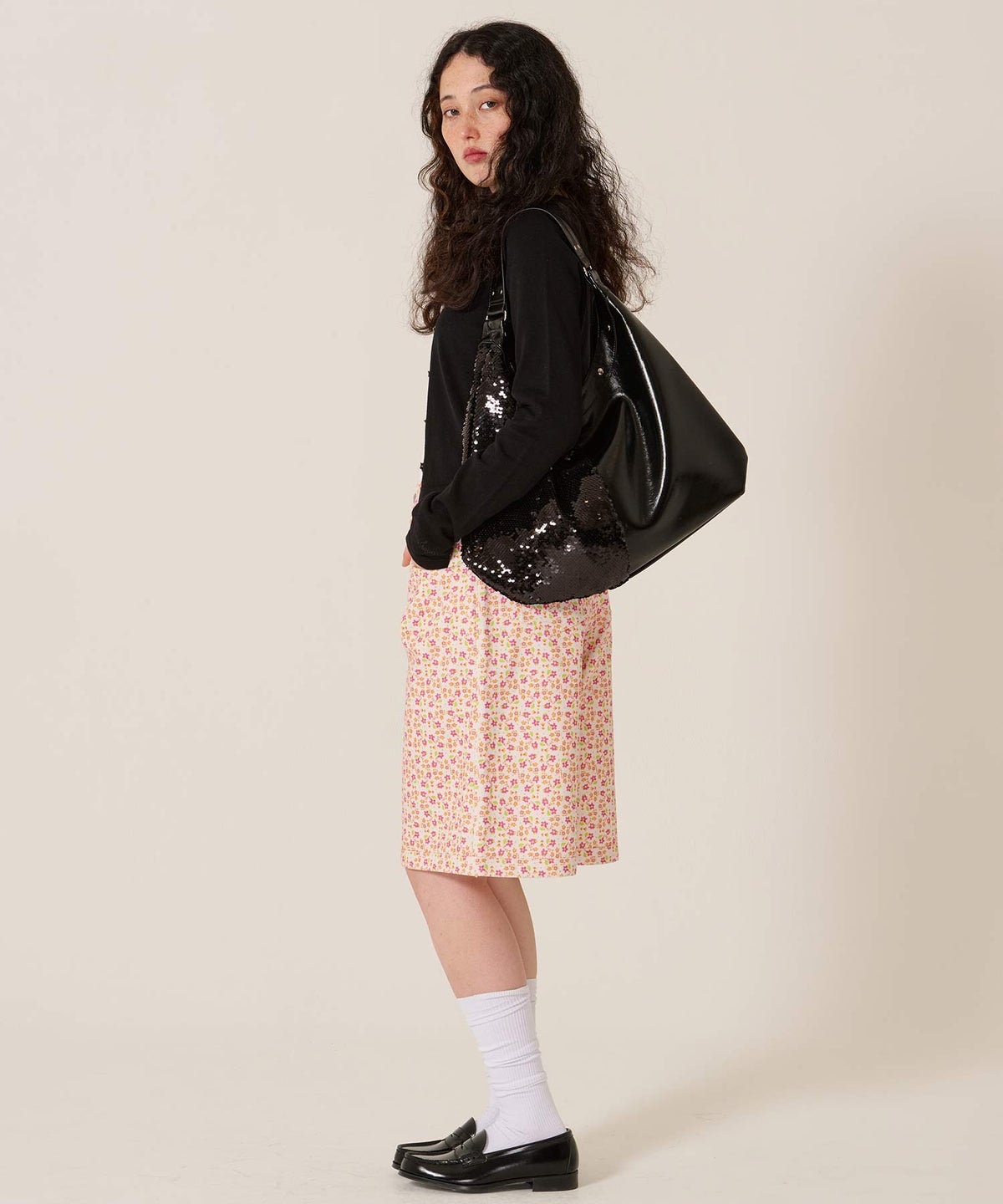 スパンコール/バッグ/キラキラ/ハーフ スパンコール ラウンドバッグ TINA：JOJUN