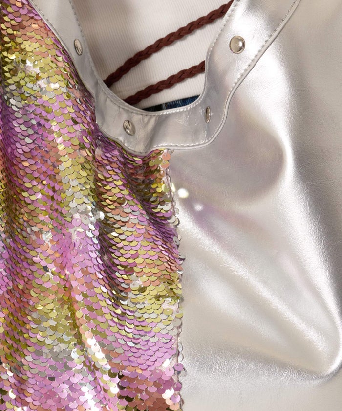 スパンコール/バッグ/キラキラ/ハーフ スパンコール ラウンドバッグ TINA：JOJUN