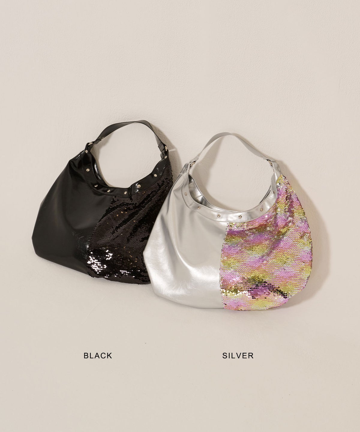 スパンコール/バッグ/キラキラ/ハーフ スパンコール ラウンドバッグ TINA：JOJUN