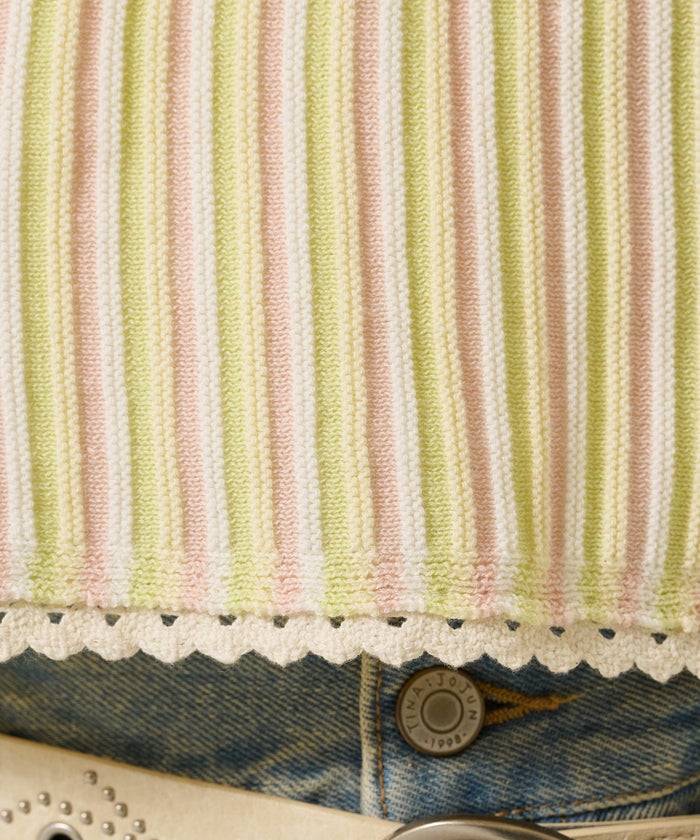 キャミ/ボーダー/ホルターネック ニット トップス TINA：JOJUN