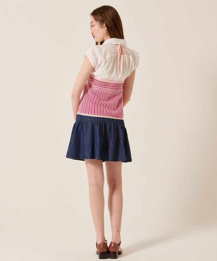 キャミ/ボーダー/ホルターネック ニット トップス TINA：JOJUN