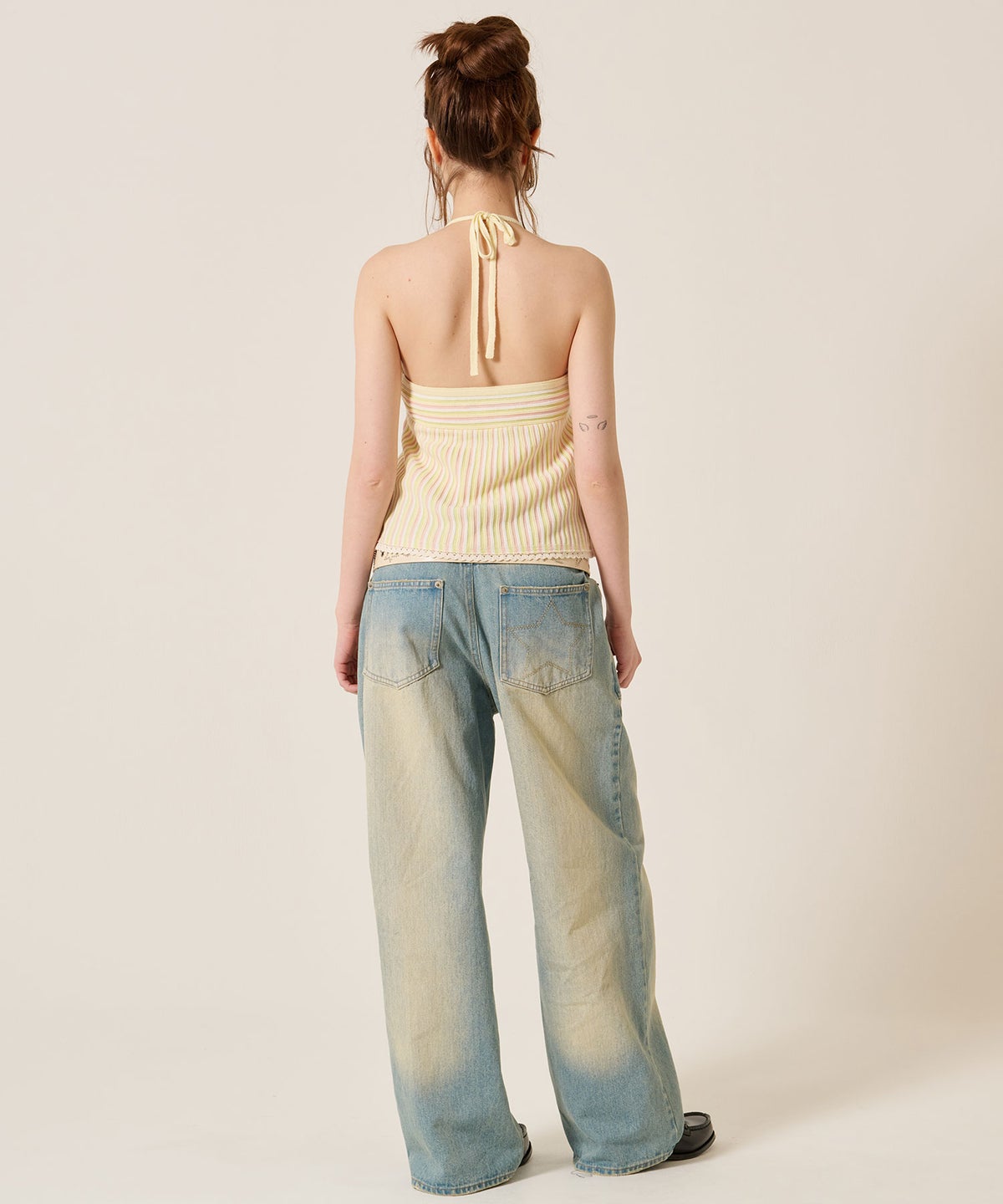 キャミ/ボーダー/ホルターネック ニット トップス TINA：JOJUN