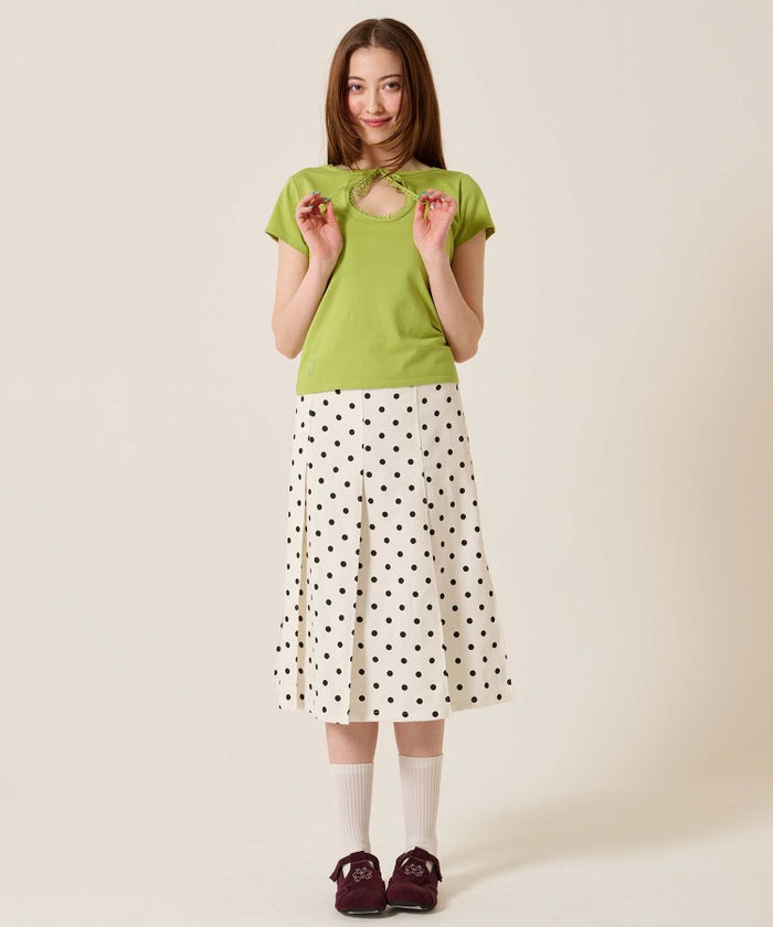 ラインストーン/トップス/前後2WAY コンパクト Tシャツ TINA：JOJUN 