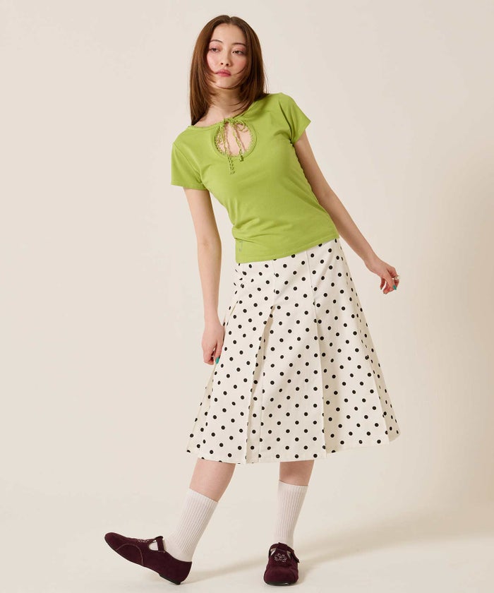 ラインストーン/トップス/前後2WAY コンパクト Tシャツ TINA：JOJUN 