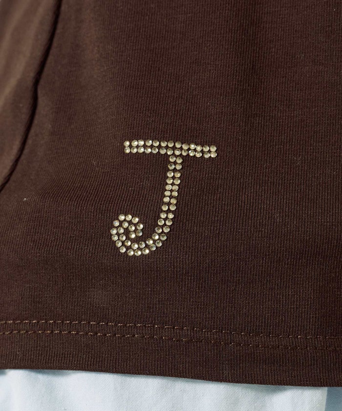 ラインストーン/トップス/前後2WAY コンパクト Tシャツ TINA：JOJUN 