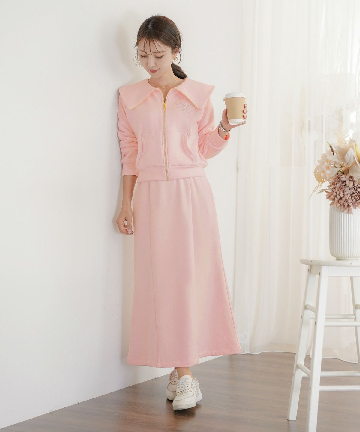 ボトムス セミフレア マーメイドスカート カットソー 裏起毛 スカート ワンマイル カワイイ 上品 エレガント カジュアル リブ ピンク サックス ネイビー 秋 冬