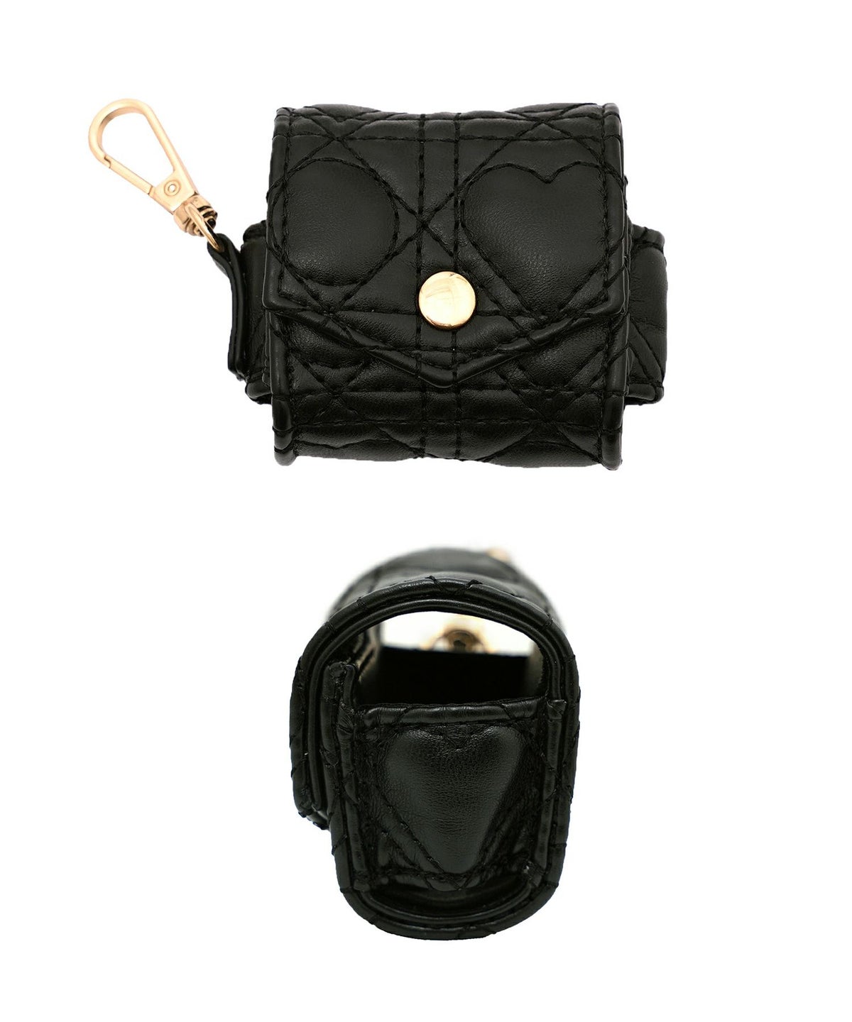 小物 グッズ ケース ポーチ 多機能 収納 仕分け イヤホンケース 合皮 ハート キルティング 上品 可愛い 財布 じゃばら コインケース キーリング キーケース リップ 印鑑 仕事 カード 診察券