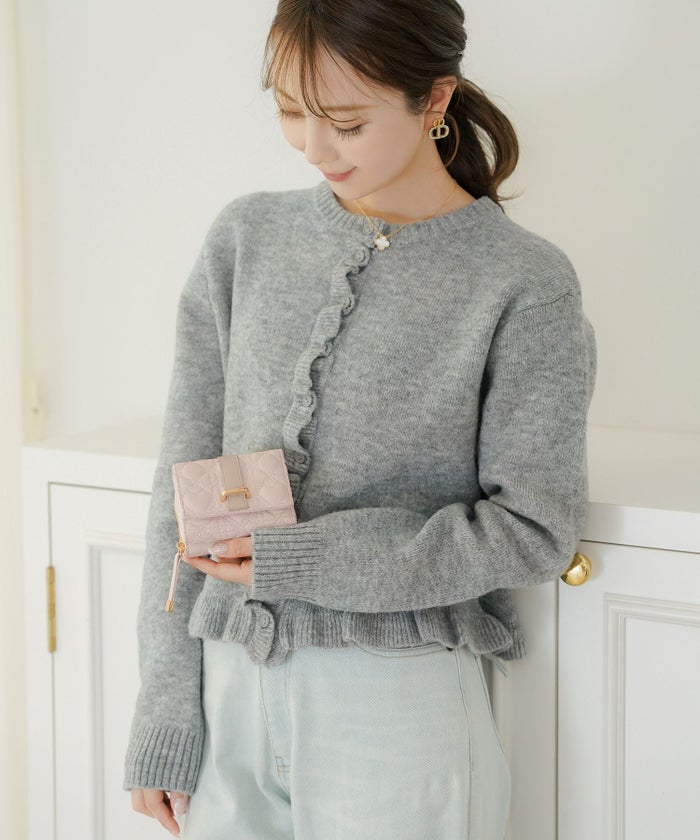 小物 グッズ 財布 ウォレット ピンク グレージュ サックス ブルーグレー ハート キルティング 可愛い 上品 フェミニン プレゼント お札入れ 小銭入れ カードポケット