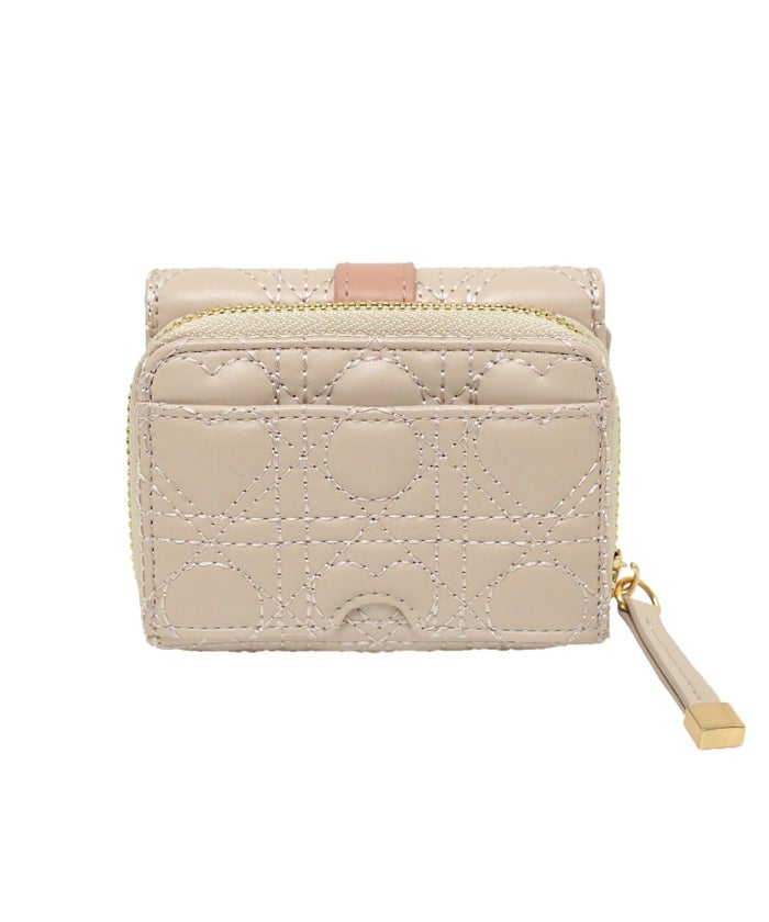 小物 グッズ 財布 ウォレット ピンク グレージュ サックス ブルーグレー ハート キルティング 可愛い 上品 フェミニン プレゼント お札入れ 小銭入れ カードポケット