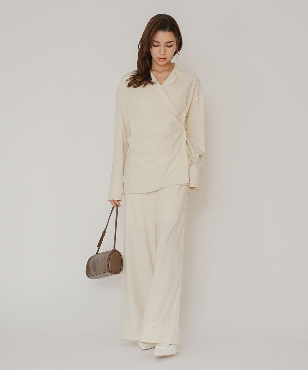 ルームウェア セットアップ パジャマ パンツスタイル ラウンジウェア バックオープンモテワンピ お家デート デートコーデ ディナー クリスマス ネグリジェ あざと可愛い 羽織 韓国風 綺麗め 細見え カジュアル KINO THE KEI