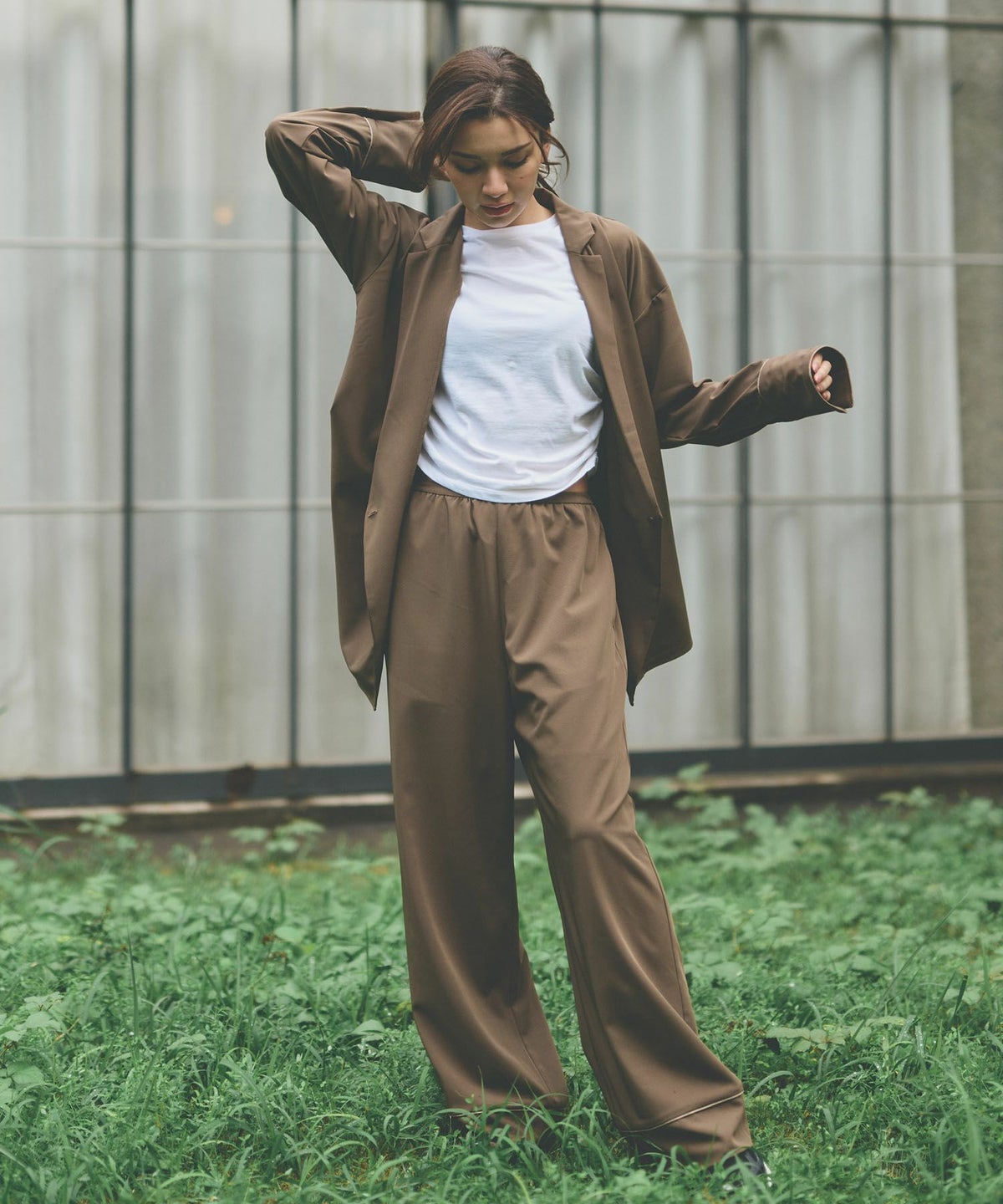 ルームウェア セットアップ パジャマ パンツスタイル ラウンジウェア バックオープンモテワンピ お家デート デートコーデ ディナー クリスマス ネグリジェ あざと可愛い 羽織 韓国風 綺麗め 細見え カジュアル KINO THE KEI