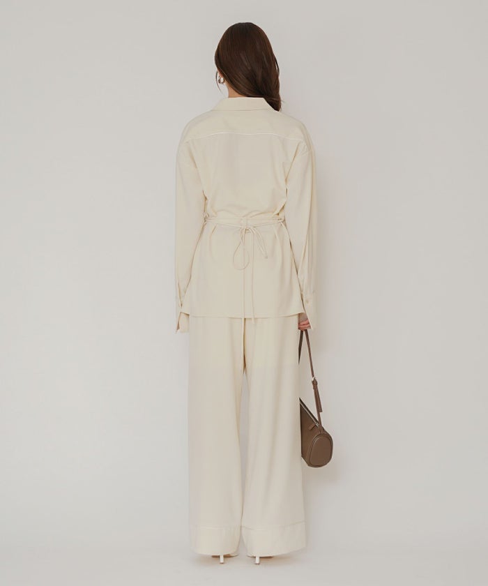 ルームウェア セットアップ パジャマ パンツスタイル ラウンジウェア バックオープンモテワンピ お家デート デートコーデ ディナー クリスマス ネグリジェ あざと可愛い 羽織 韓国風 綺麗め 細見え カジュアル KINO THE KEI