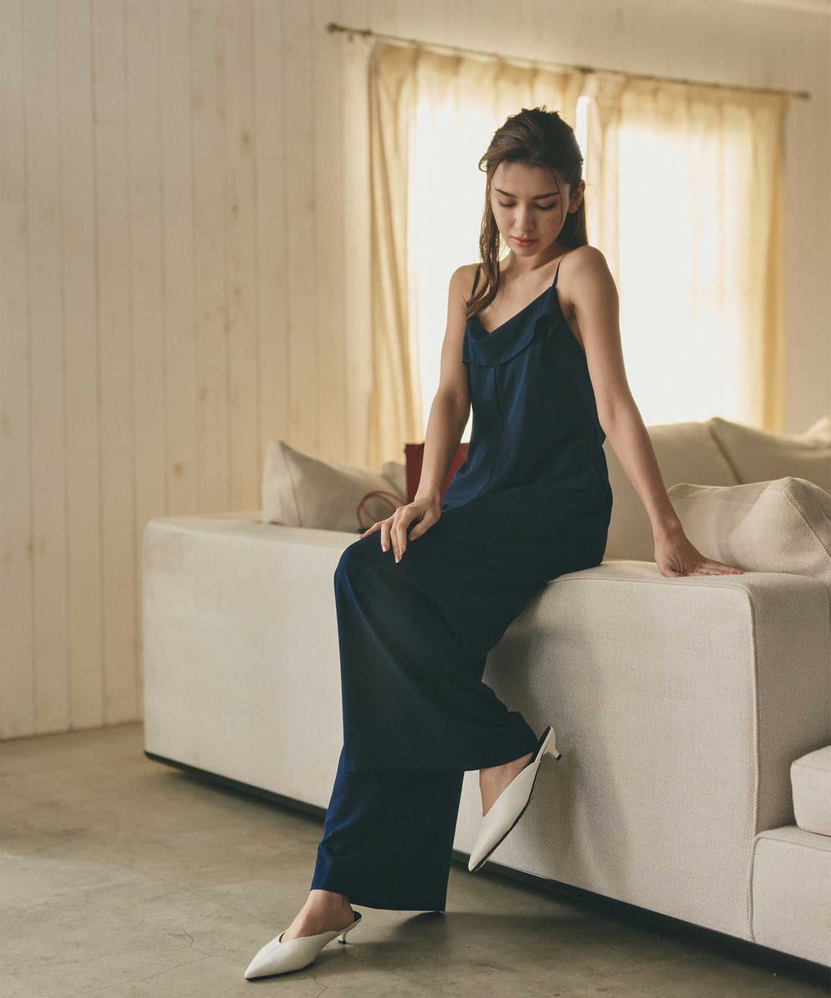 ルームウェア セットアップ キャミソール ワンピース パンツスタイル ラウンジウェア バックオープンモテワンピ お家デート デートコーデ ディナー クリスマス あざと可愛い 羽織 韓国風 綺麗め 細見え カジュアル KINO THE KEI