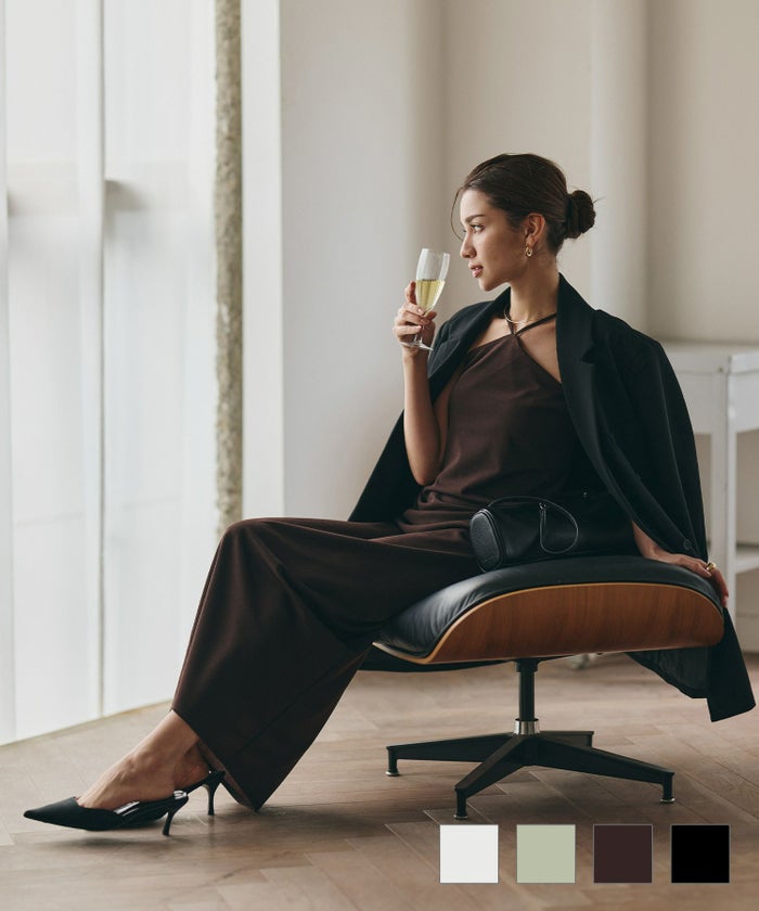 バックオープンモテワンピ お家デート デートコーデ ディナー クリスマス 美シルエット ドレス カットソー あざと可愛い 羽織 韓国風 綺麗め 細見え カジュアル KINO THE KEI カップつき ホルター キャミソール ワンピース KINO THE KEI