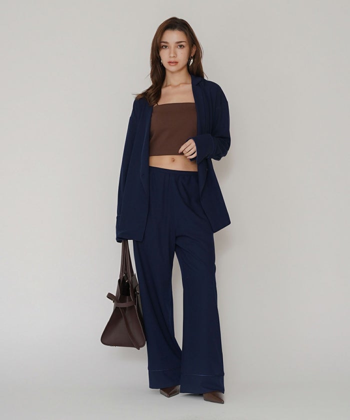 ルームウェア セットアップ パジャマ パンツスタイル ラウンジウェア バックオープンモテワンピ お家デート デートコーデ ディナー クリスマス あざと可愛い 大人パジャマ 楽 ワイドパンツ 韓国風 綺麗め 細見え カジュアル KINO THE KEI