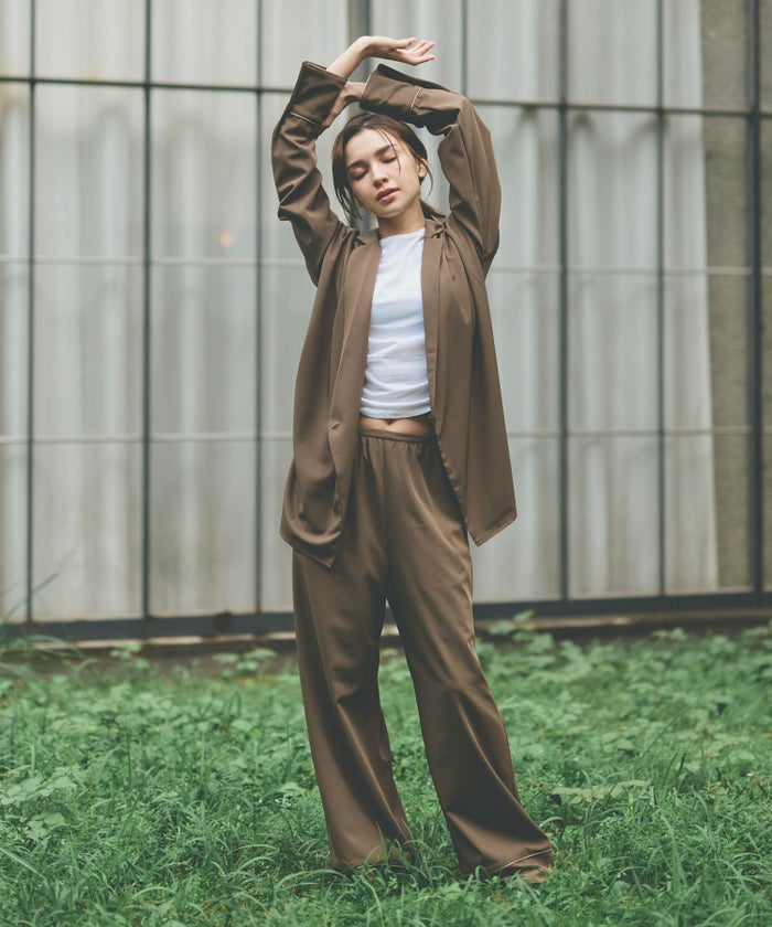 ルームウェア セットアップ パジャマ パンツスタイル ラウンジウェア バックオープンモテワンピ お家デート デートコーデ ディナー クリスマス あざと可愛い 大人パジャマ 楽 ワイドパンツ 韓国風 綺麗め 細見え カジュアル KINO THE KEI