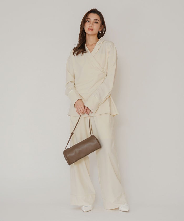 ルームウェア セットアップ パジャマ パンツスタイル ラウンジウェア バックオープンモテワンピ お家デート デートコーデ ディナー クリスマス あざと可愛い 大人パジャマ 楽 ワイドパンツ 韓国風 綺麗め 細見え カジュアル KINO THE KEI