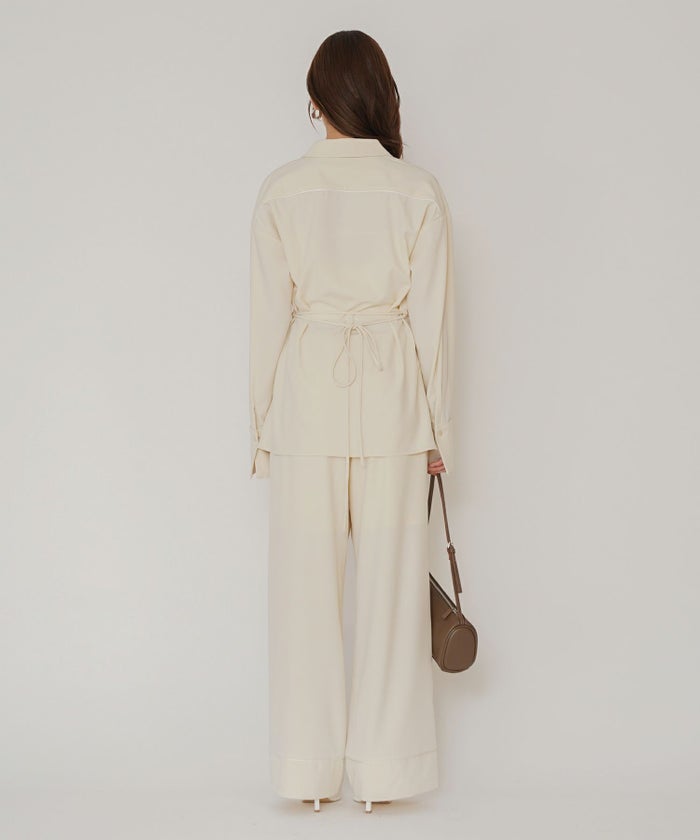 ルームウェア セットアップ パジャマ パンツスタイル ラウンジウェア バックオープンモテワンピ お家デート デートコーデ ディナー クリスマス あざと可愛い 大人パジャマ 楽 ワイドパンツ 韓国風 綺麗め 細見え カジュアル KINO THE KEI