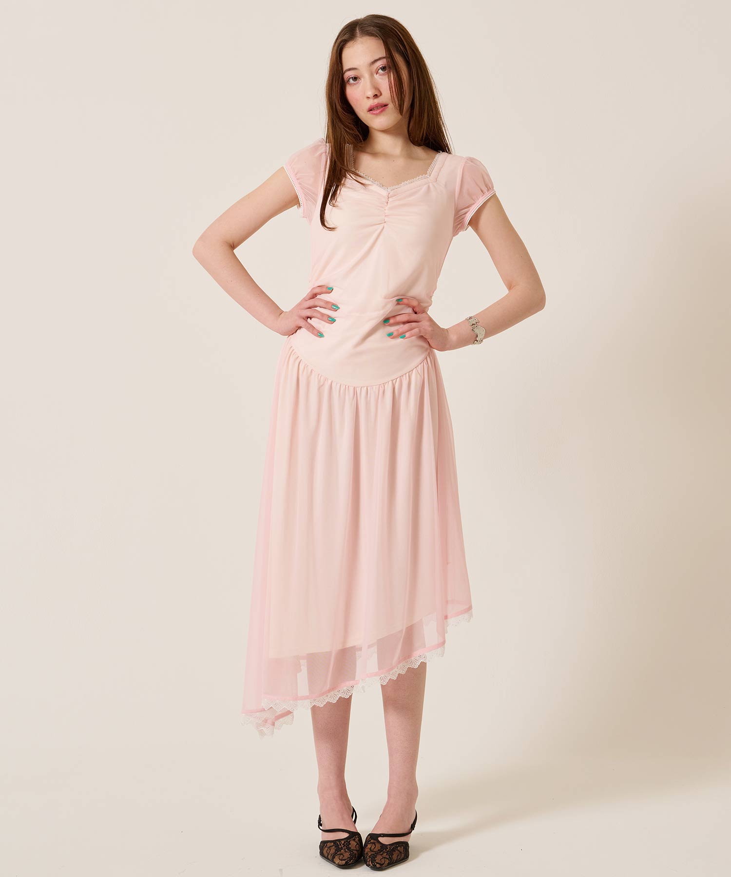 SUMMER SALE アシンメトリー ワンピース TINA：JOJUN 全2色｜tnj321