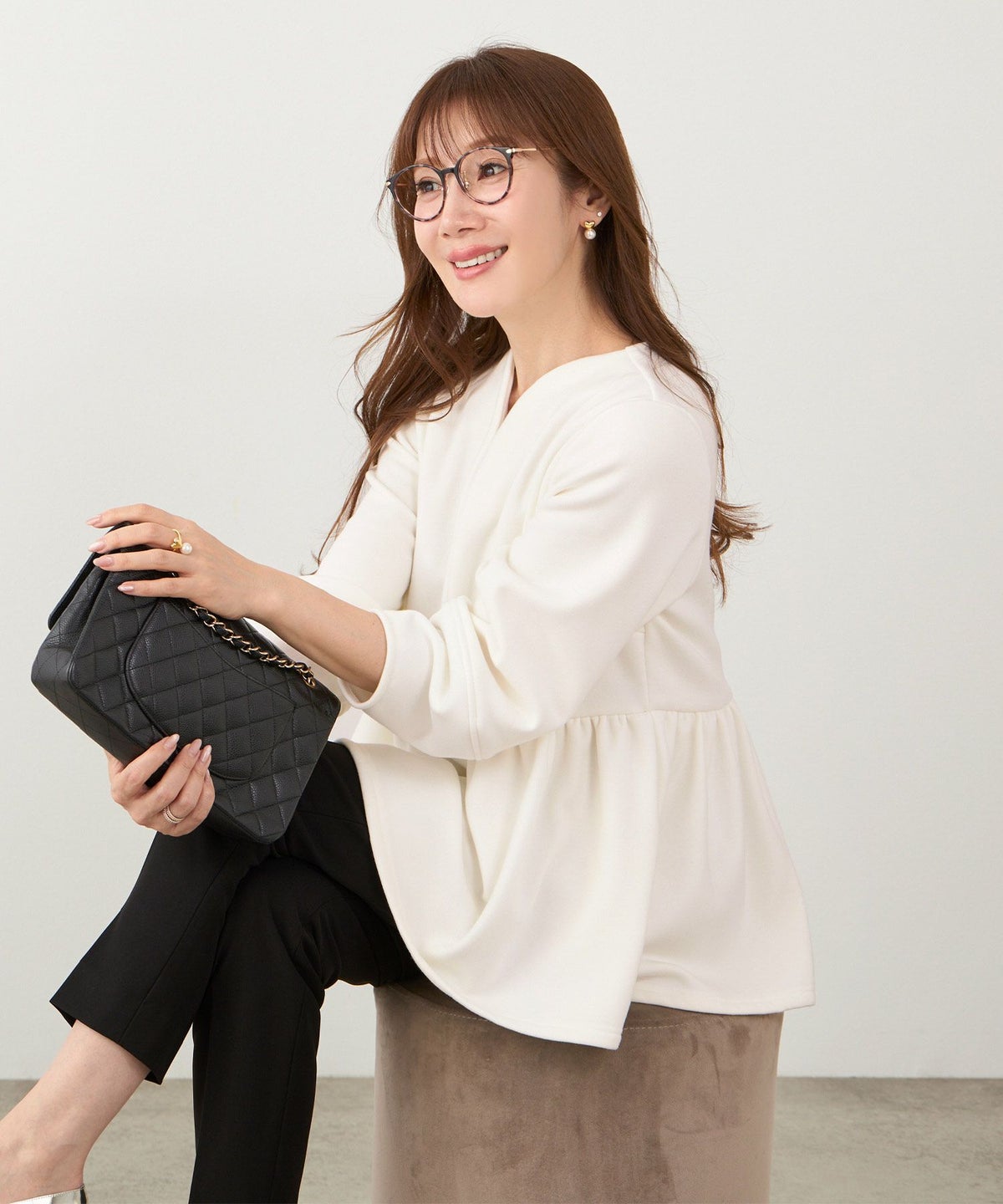 洗濯可 マシンウォッシャブル 大人可愛い 上品 きれいめ 体型カバー オフィス 大人カジュアル フェミニン ジョイントスペース