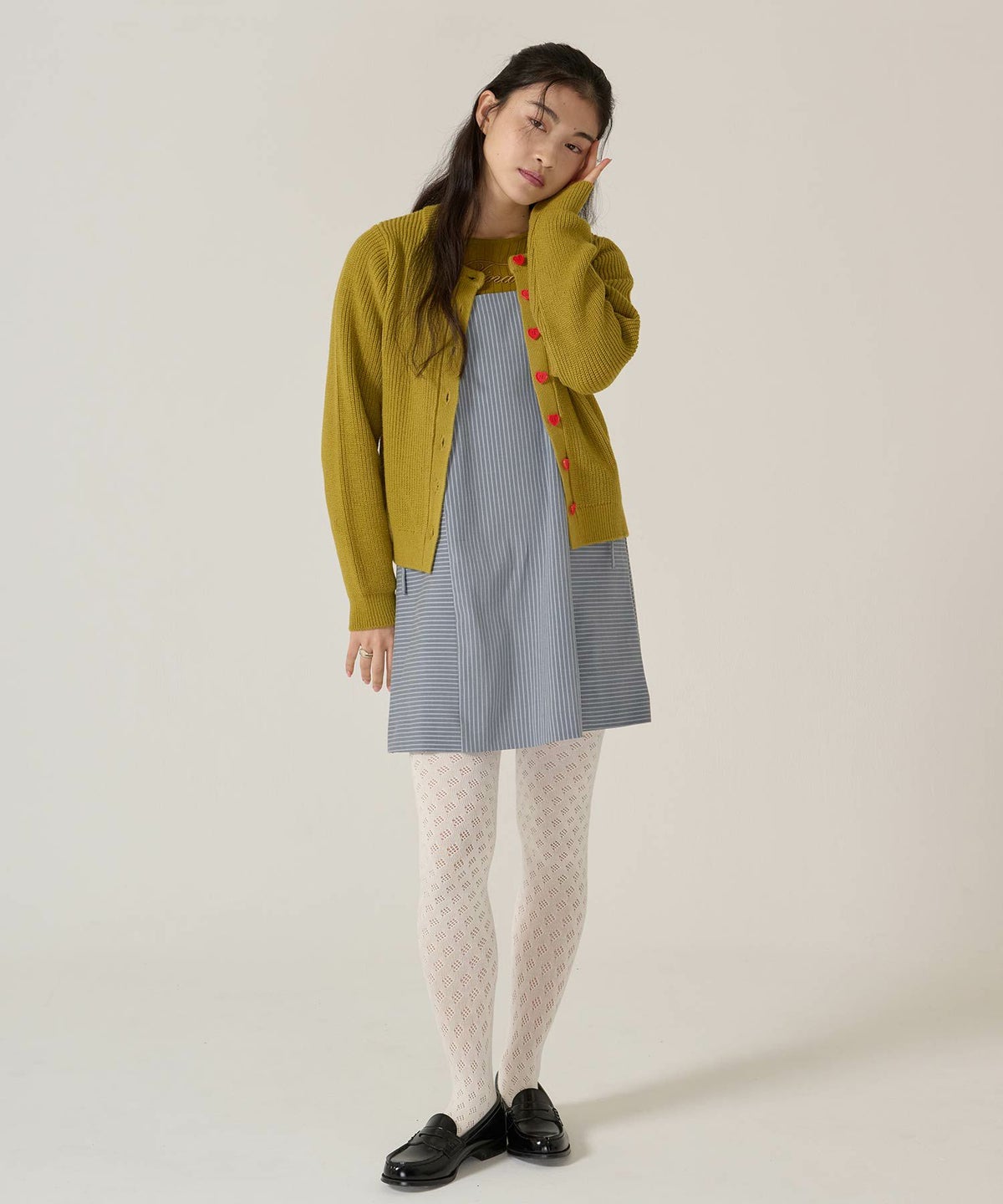 リボン/キャミソール/ワンピース/ストライプ