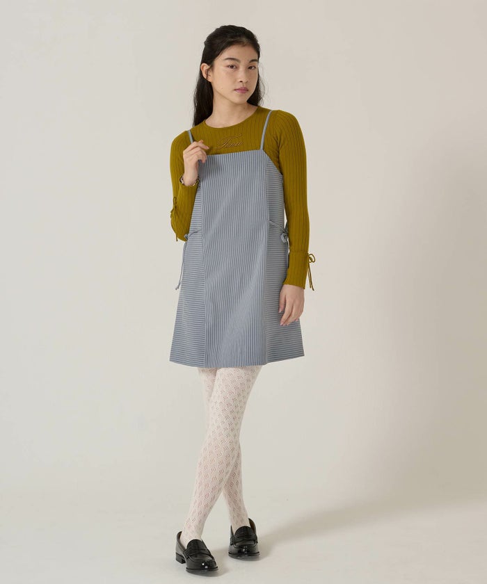 リボン/キャミソール/ワンピース/ストライプ