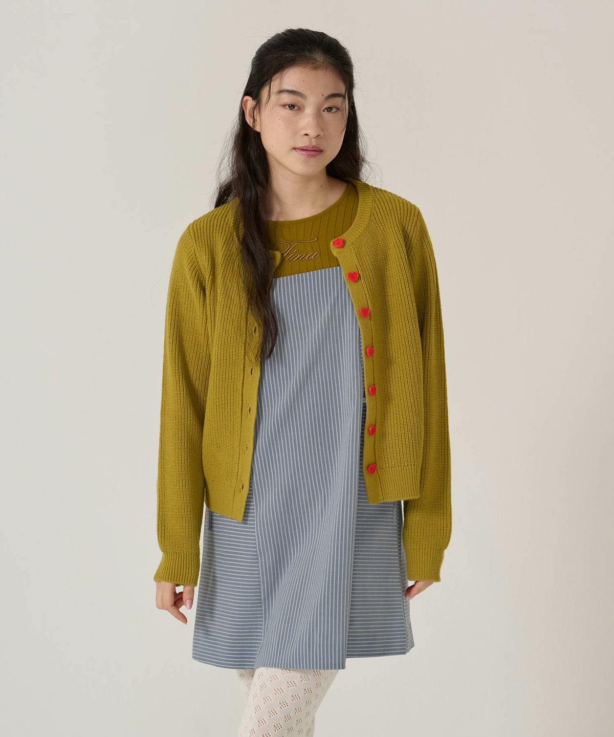 リボン/キャミソール/ワンピース/ストライプ