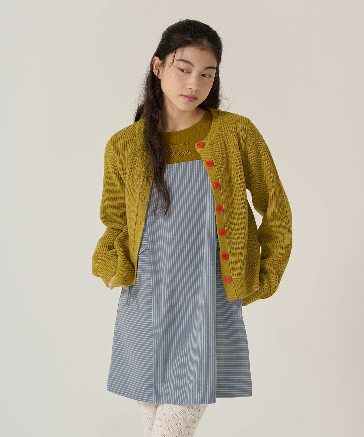 リボン/キャミソール/ワンピース/ストライプ