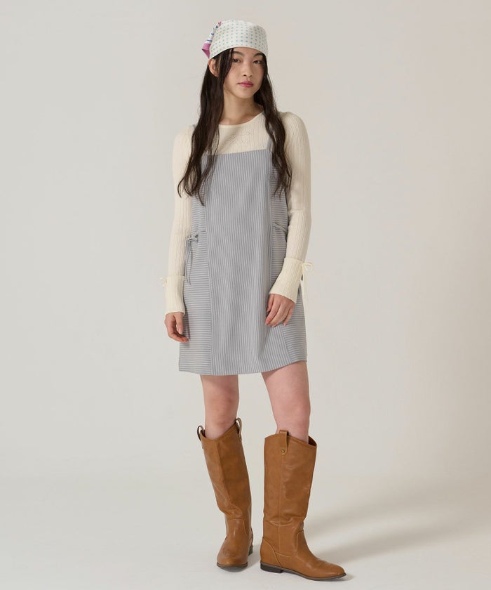 リボン/キャミソール/ワンピース/ストライプ