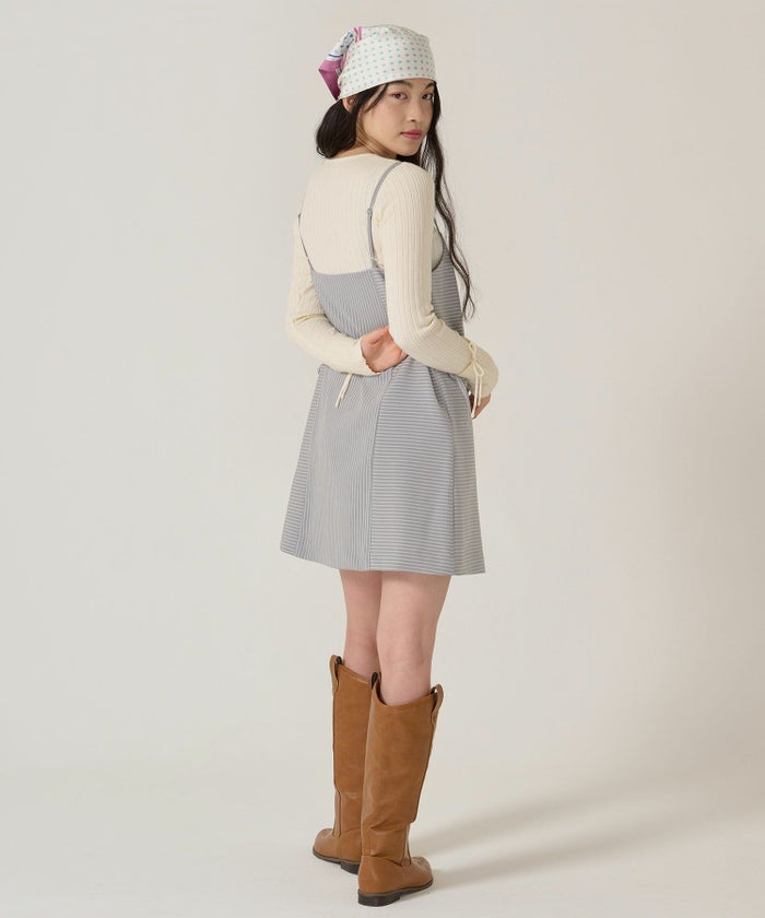 リボン/キャミソール/ワンピース/ストライプ