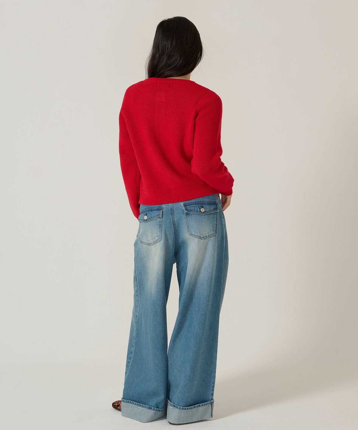 ハートボタン/ニット/カーディガン