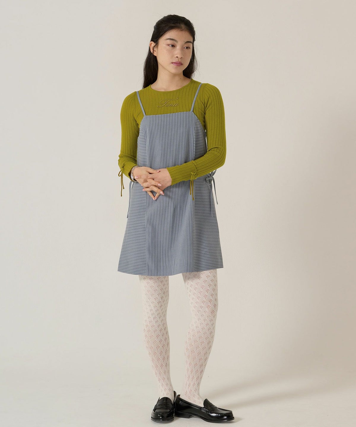 刺繍入り/リブ/ニット/リボン