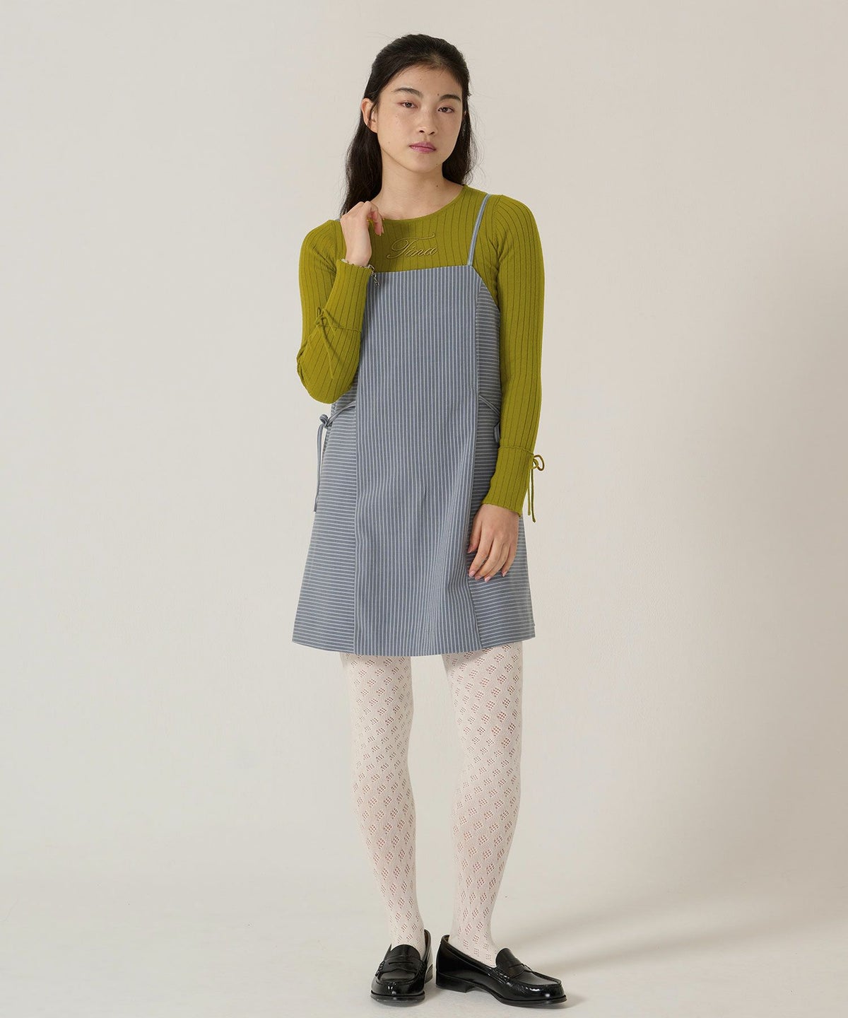 刺繍入り/リブ/ニット/リボン