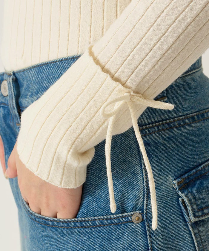 刺繍入り/リブ/ニット/リボン