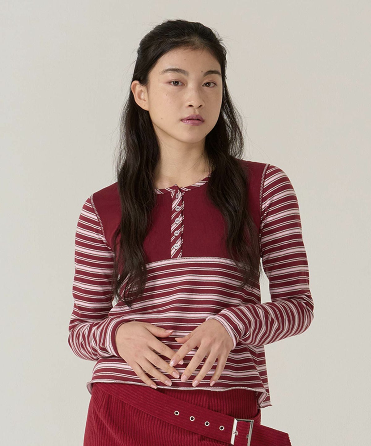 ボーダー/カットソー/ロンT/ヘンリー