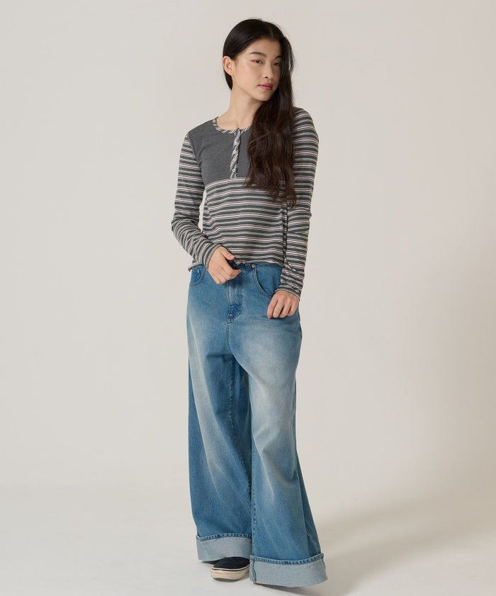 ボーダー/カットソー/ロンT/ヘンリー