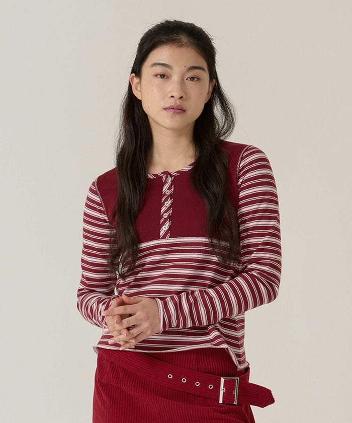 ボーダー/カットソー/ロンT/ヘンリー