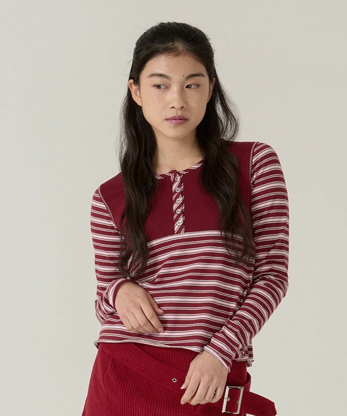 ボーダー/カットソー/ロンT/ヘンリー