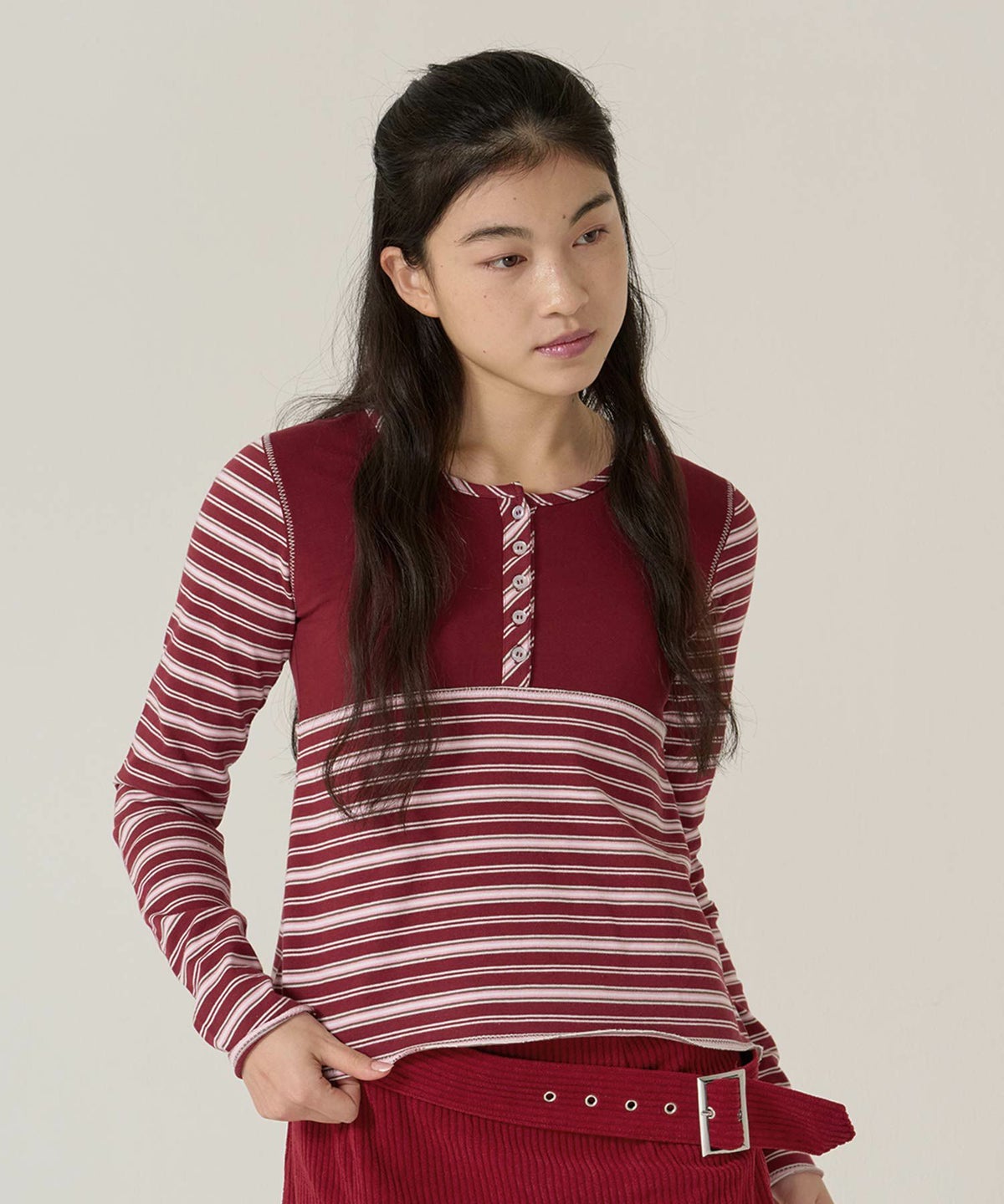 ボーダー/カットソー/ロンT/ヘンリー